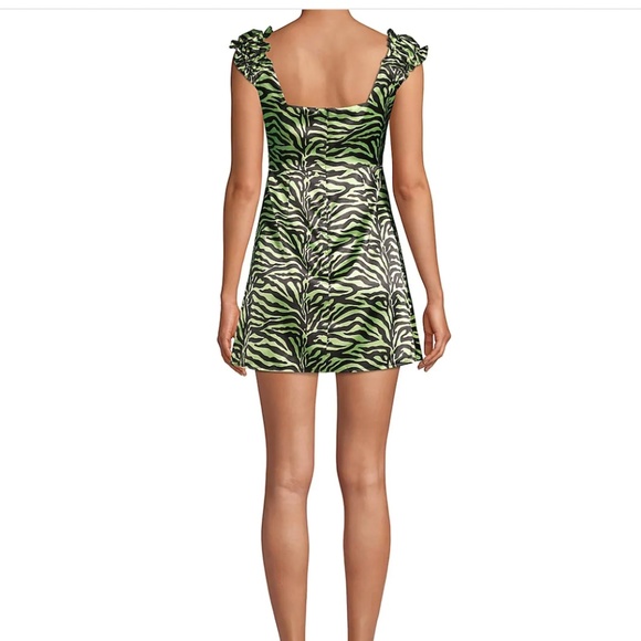 Green & black animal print mini dress made in UK NWT - Picture 4 of 11